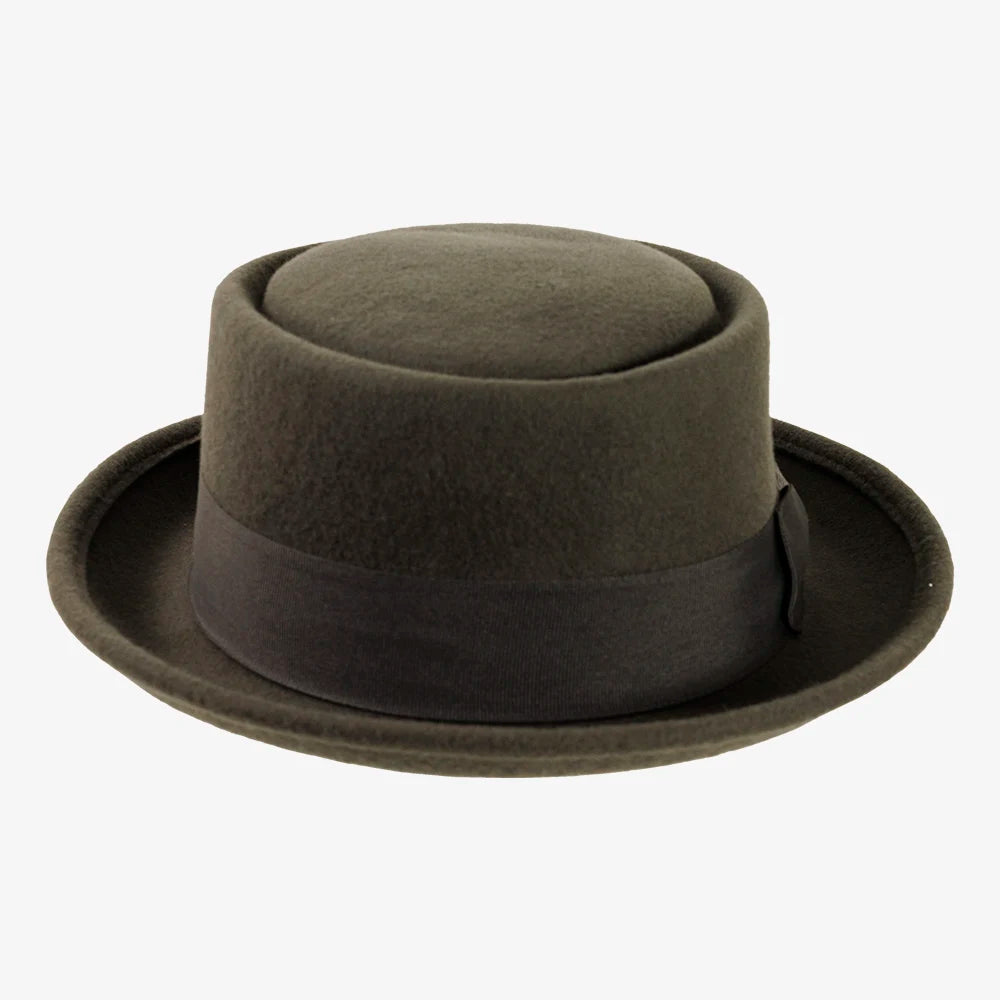 Chi-Town | Mens Gray Crushable Wool Felt Pork Pie Hat