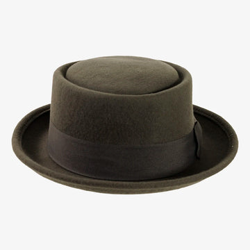 Chi-Town | Mens Gray Crushable Wool Felt Pork Pie Hat