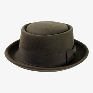 Chi-Town | Mens Gray Crushable Wool Felt Pork Pie Hat