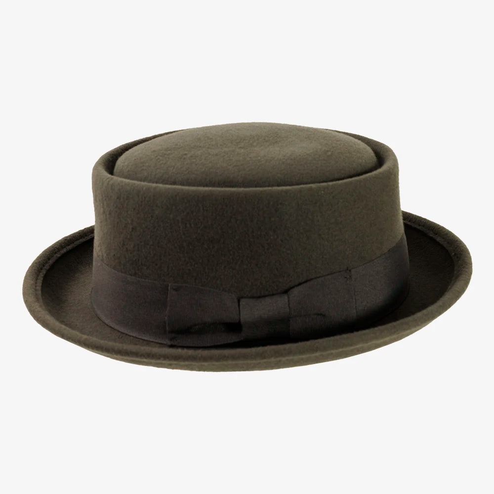 Chi-Town | Mens Gray Crushable Wool Felt Pork Pie Hat