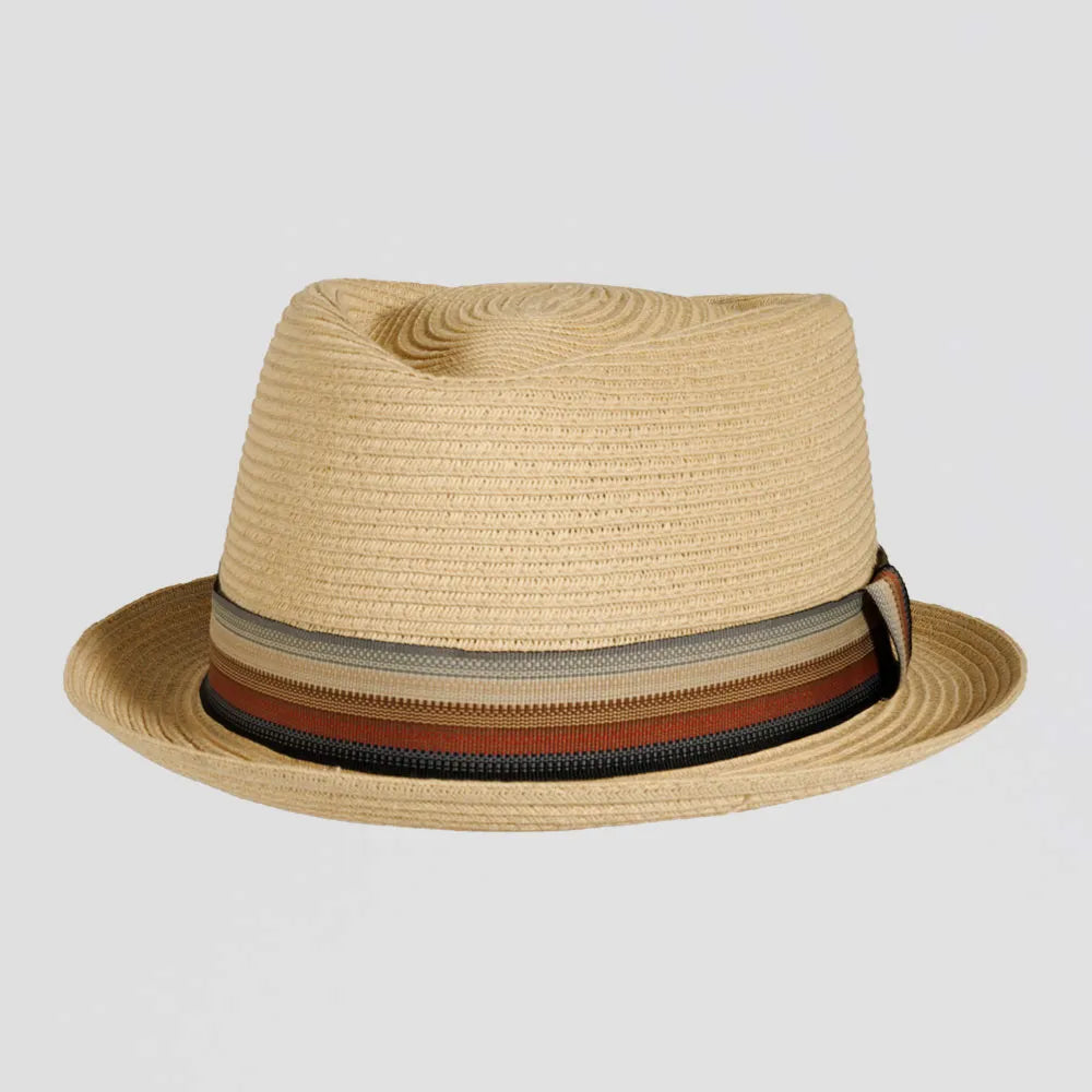 Cortez | Womens Natural Paper Braid Straw Pork Pie Hat