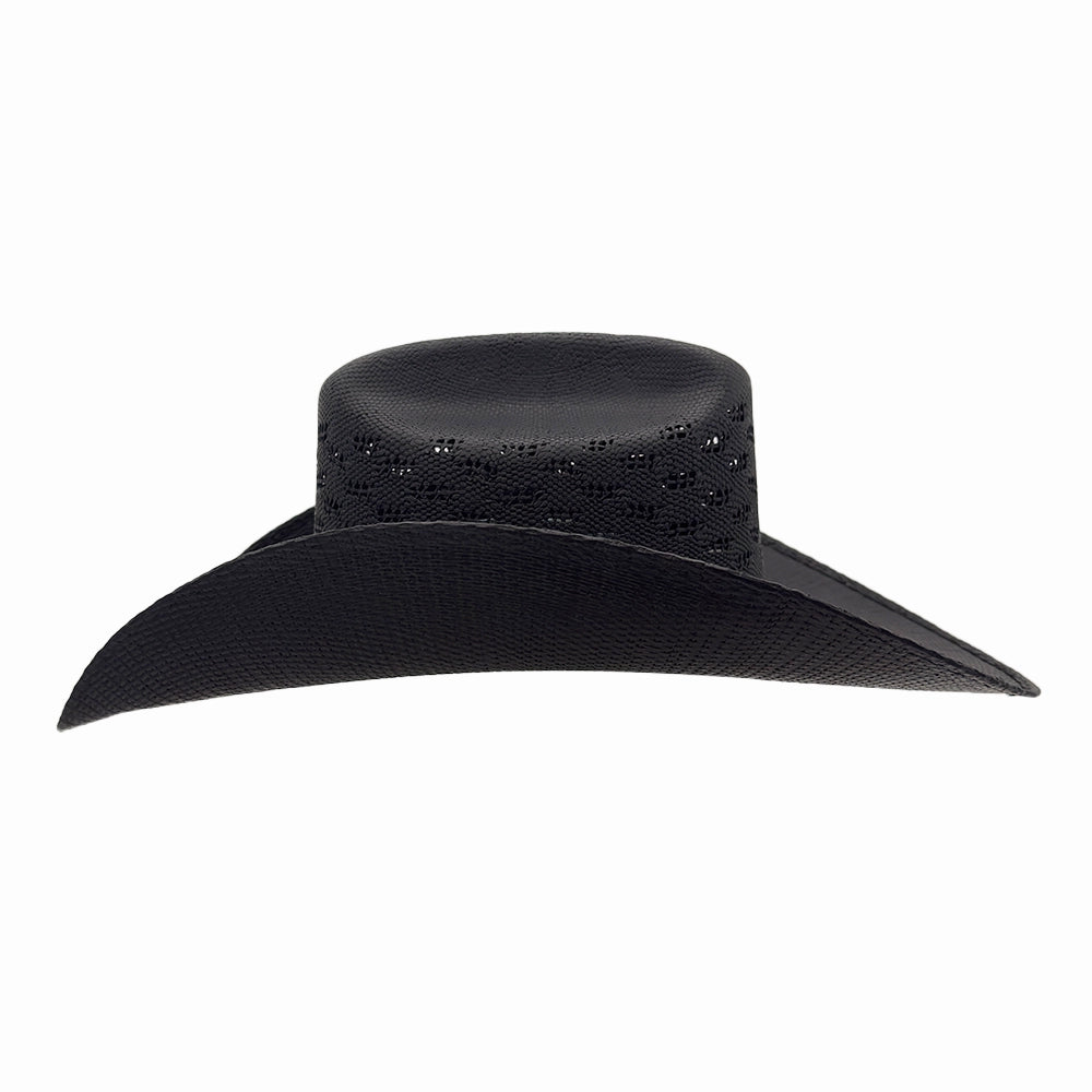 Coyote | Womens Black Bangora Straw Cattleman Crown Cowgirl Hat