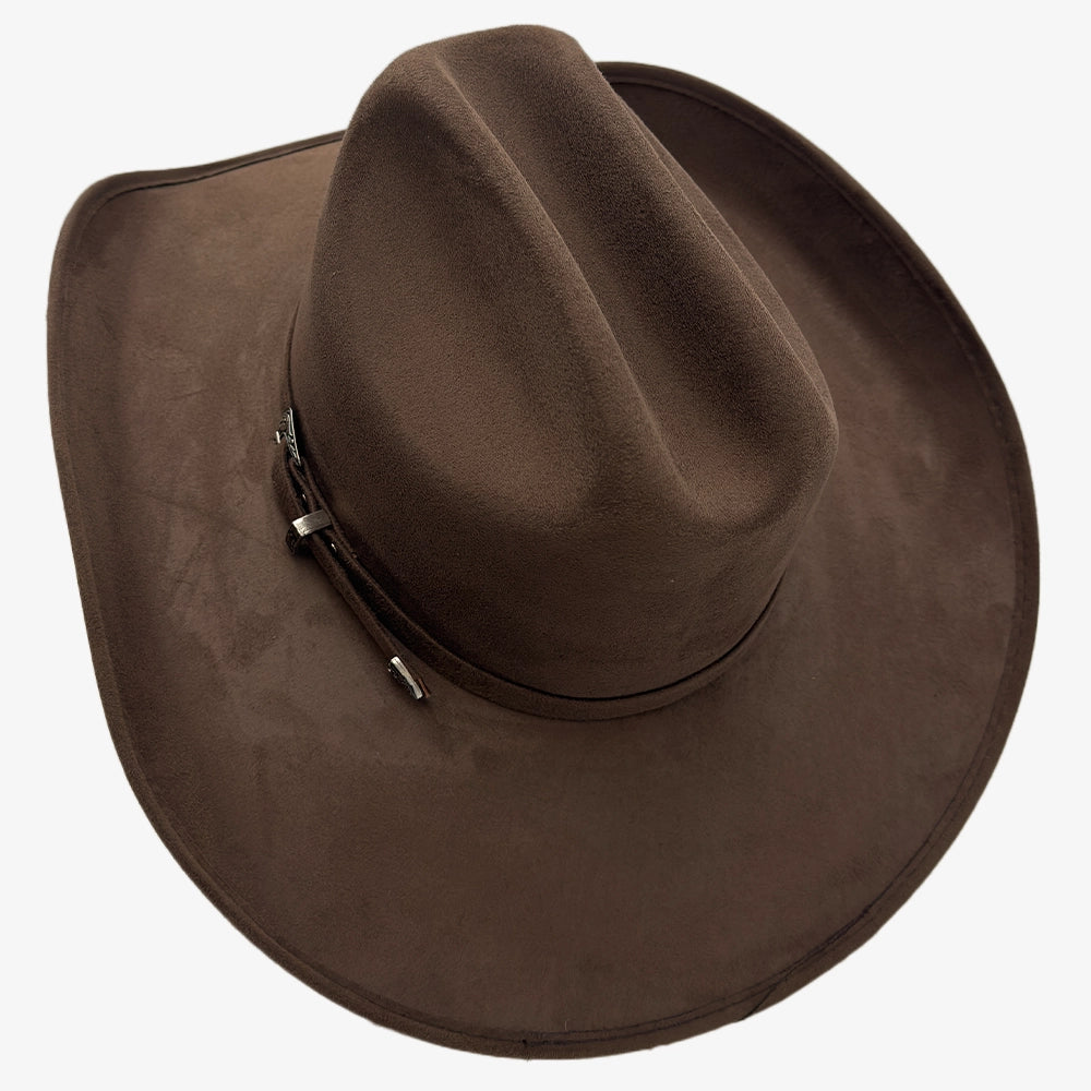 Dutch | Womens Brown Faux Suede Cattleman Crown Cowgirl Hat