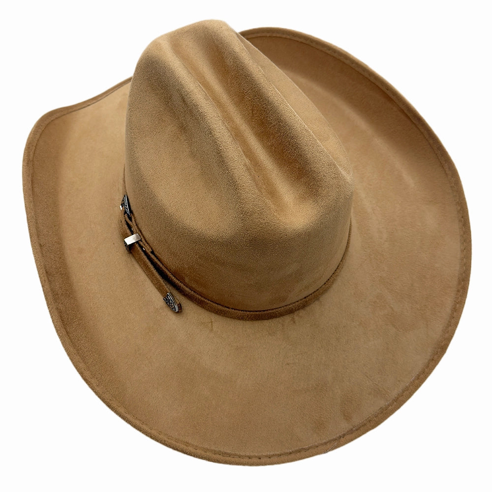 Dutch | Mens Camel Faux Suede Cattleman Crown Cowboy Hat