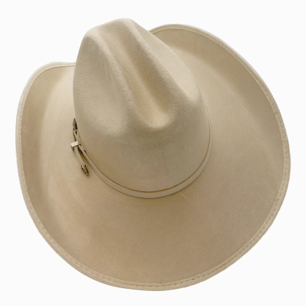 Dutch | Mens Cream Faux Suede Cattleman Crown Cowboy Hat