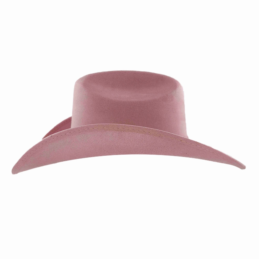 Dutch | Womens Pink Faux Suede Cattleman Crown Cowgirl Hat