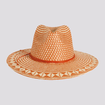 Eppie | Mens Natural & Terracotta Two Tone Toyo Straw Sun Hat