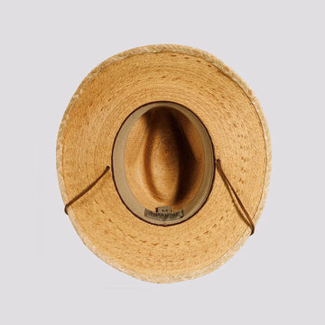 Falcon | Mens Tan Fine Mexican Palm Wide Brim Straw Sun Hat