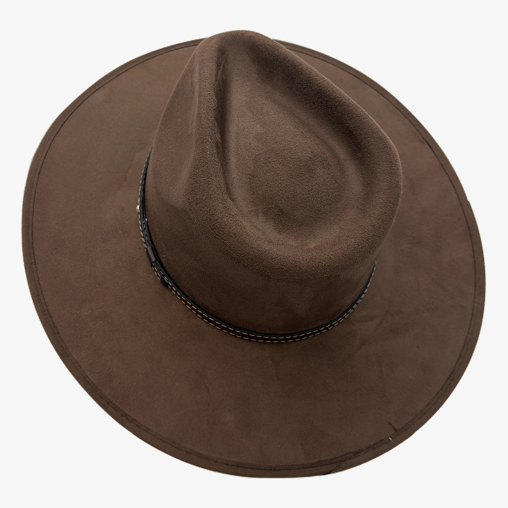 Granger | Womens Brown Faux Suede Rancher Fedora Hat