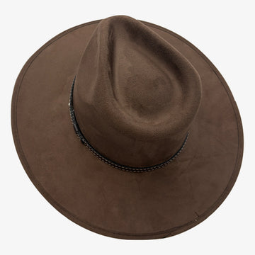 Granger | Womens Brown Faux Suede Rancher Fedora Hat