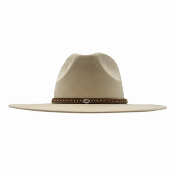 Granger | Womens Cream Faux Suede Rancher Fedora Hat