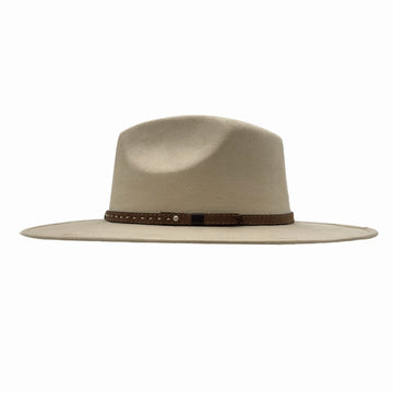 Granger | Womens Cream Faux Suede Rancher Fedora Hat