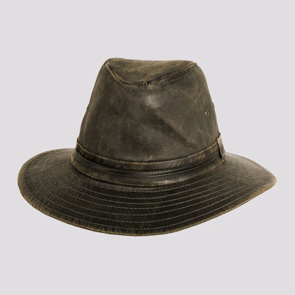 Hood | Mens Black Weathered Cotton Outback Hat