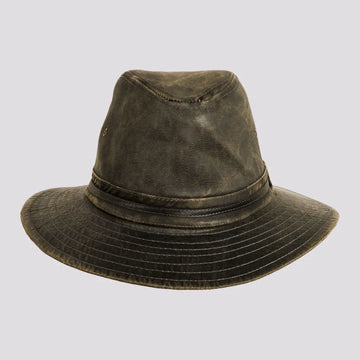 Hood | Mens Black Weathered Cotton Outback Hat