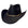 A black cowboy hat with a decorative tan and black band around the crown, shown on a plain white background.
