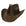 A brown cowboy hat with a black and tan decorative band, shown on a plain white background.