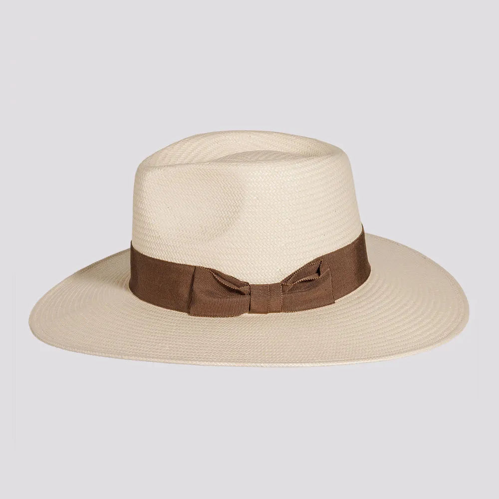 Lennox | Mens Ivory Glazed Toyo Straw Outback Wide Brim Sun Hat