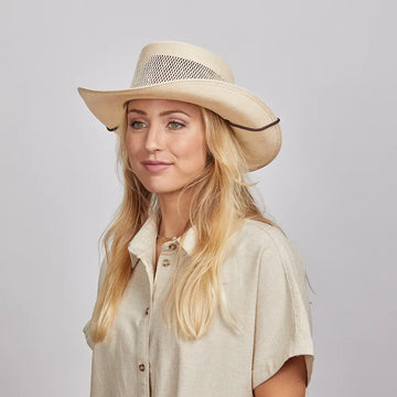 Madrid | Womens Cream Wide Brim Firm Straw Gambler Hat