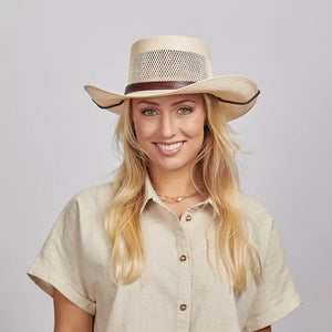 Madrid | Womens Cream Wide Brim Firm Straw Gambler Hat