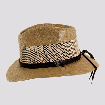 Milan | Womens Tan Firm Straw Fedora Hat