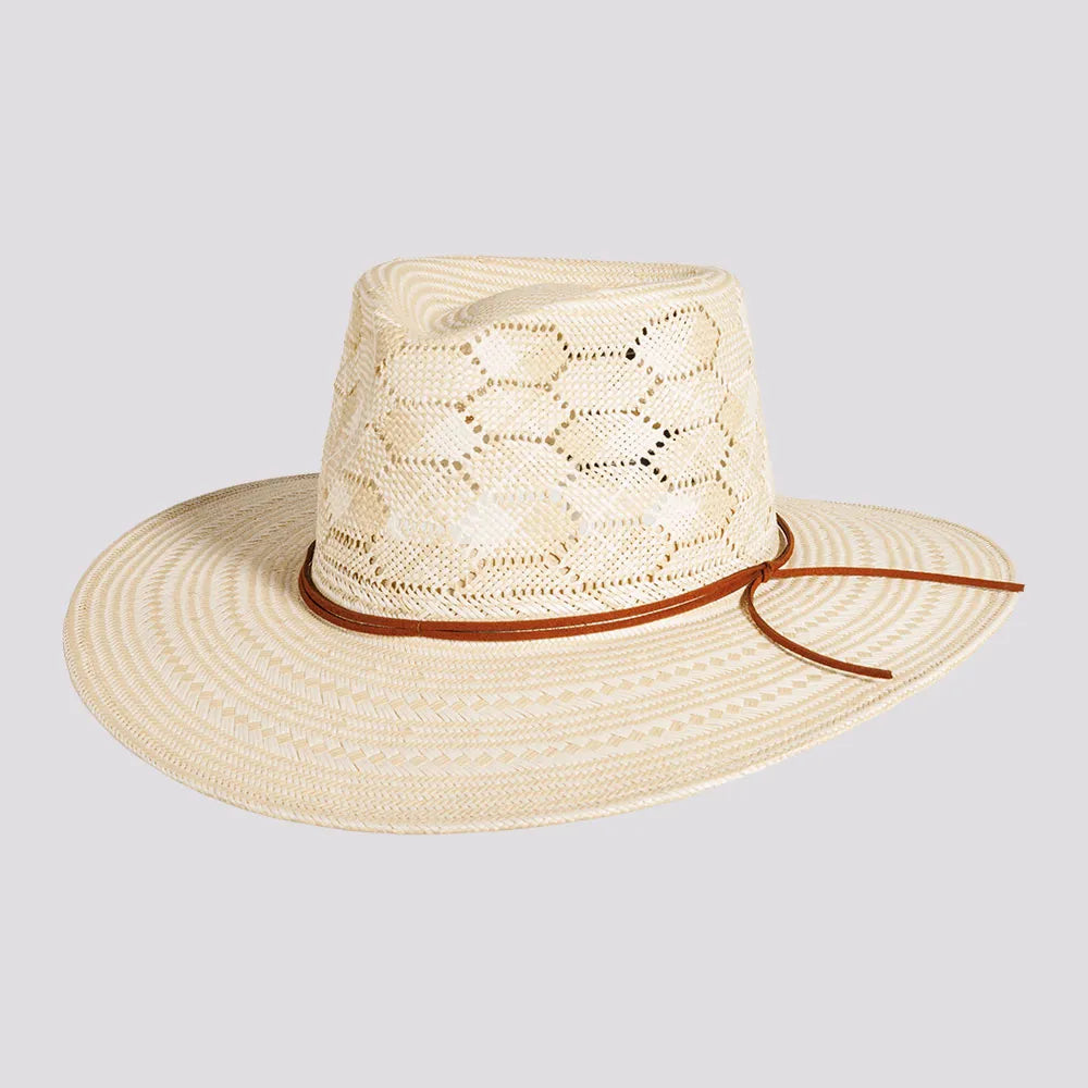 Mira | Womens Ivory Glazed Two Tone Toyo Straw Outback Hat