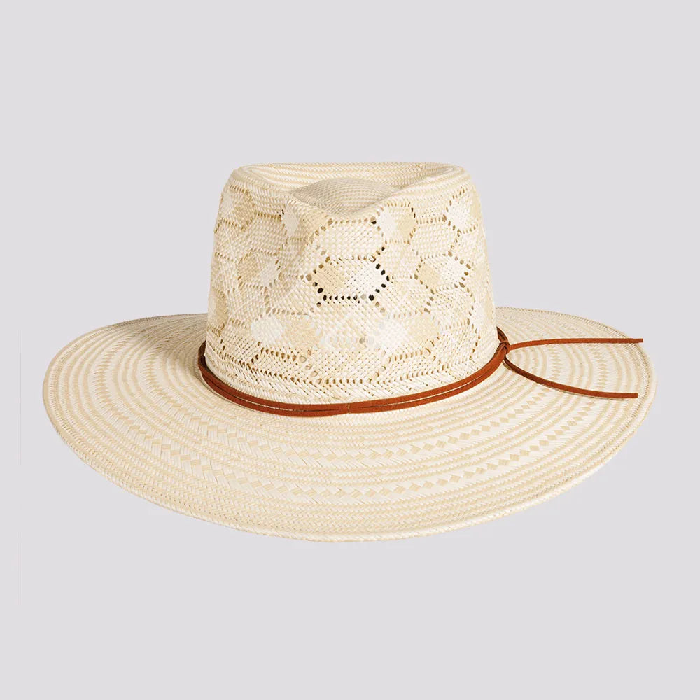 Mira | Womens Ivory Glazed Two Tone Toyo Straw Outback Hat