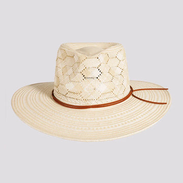 Mira | Womens Ivory Glazed Two Tone Toyo Straw Outback Hat