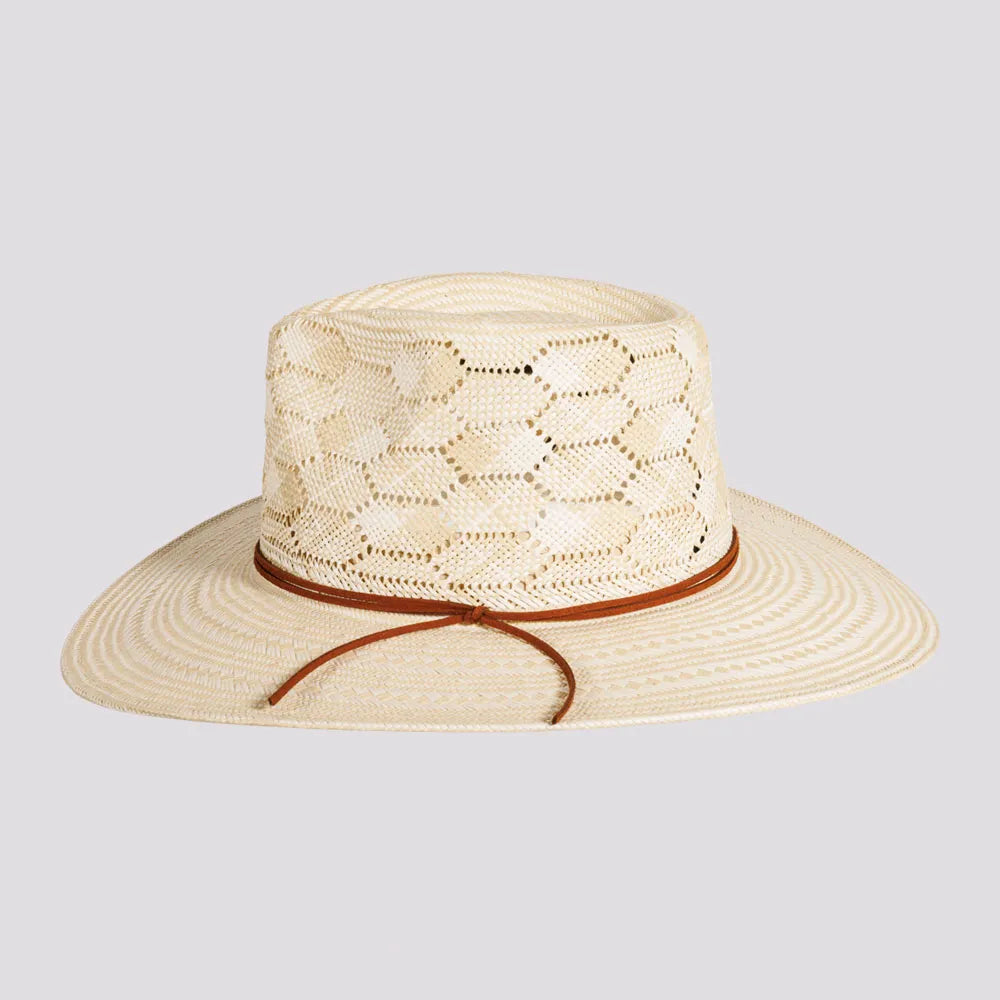 Mira | Womens Ivory Glazed Two Tone Toyo Straw Outback Hat