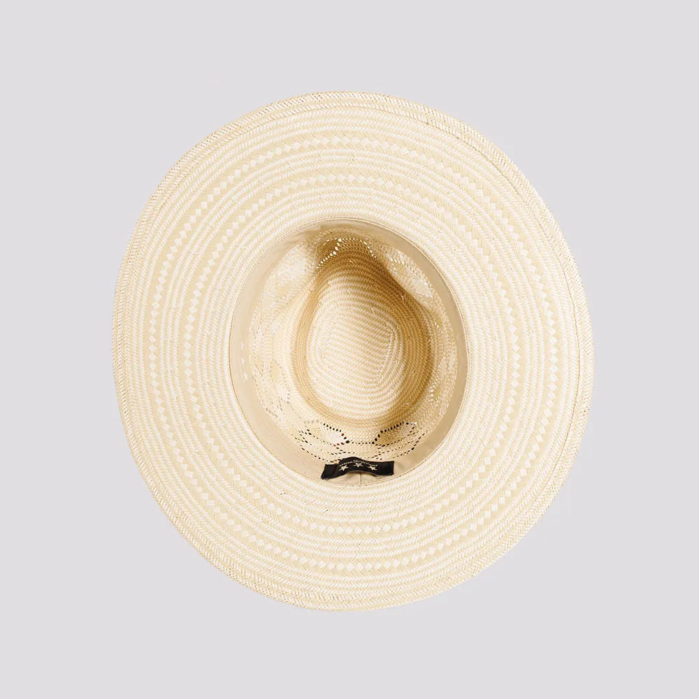 Mira | Womens Ivory Glazed Two Tone Toyo Straw Outback Hat