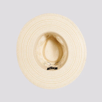 Mira | Womens Ivory Glazed Two Tone Toyo Straw Outback Hat