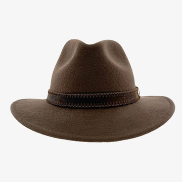 Moab | Mens Khaki Crushable Wool Felt Safari Hat with Leather Band