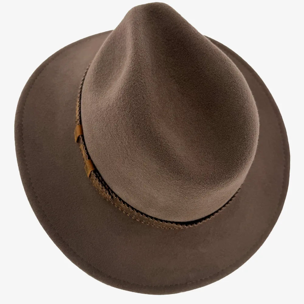 Moab | Mens Khaki Crushable Wool Felt Safari Hat with Leather Band