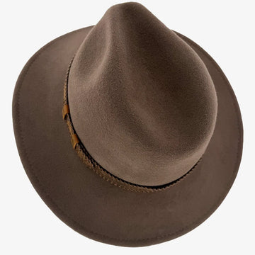 Moab | Mens Khaki Crushable Wool Felt Safari Hat with Leather Band
