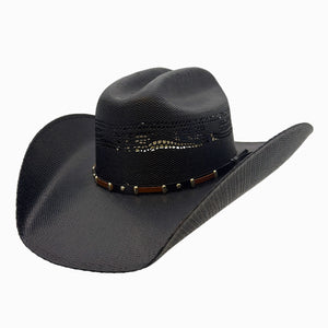 Montana | Mens Black Straw Cowboy Hat with Western Hat Band