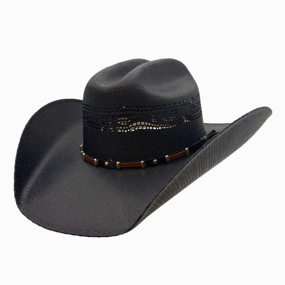 Montana | Mens Black Straw Cowboy Hat with Western Hat Band