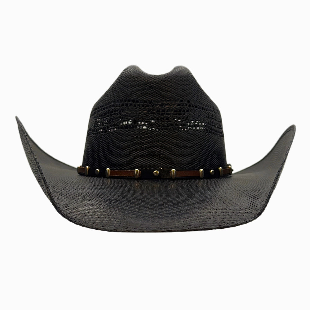 Montana | Mens Black Straw Cowboy Hat with Western Hat Band