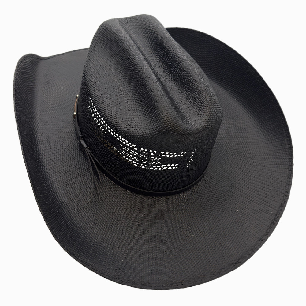Montana | Mens Black Straw Cowboy Hat with Western Hat Band