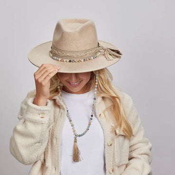 Moonshine | Womens Oatmeal Felt Fedora Hat
