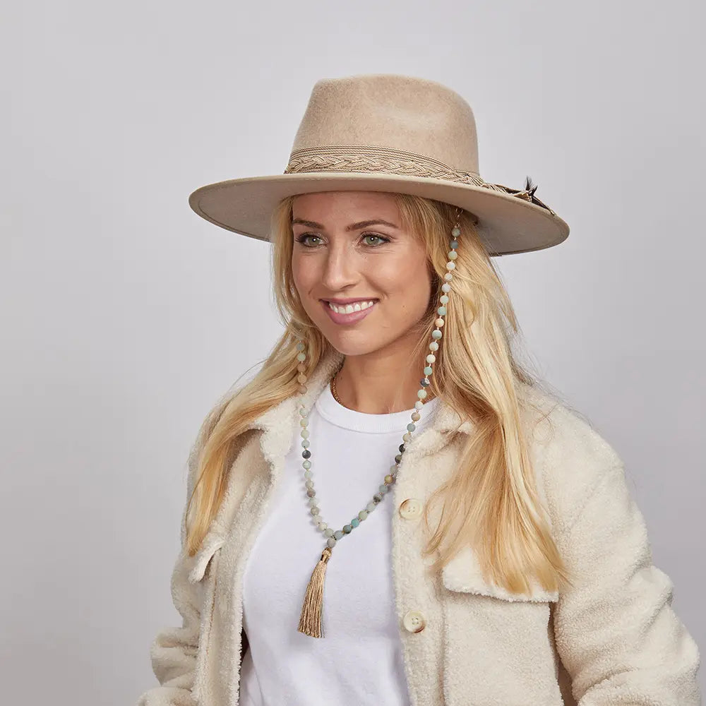 Moonshine | Womens Oatmeal Felt Fedora Hat