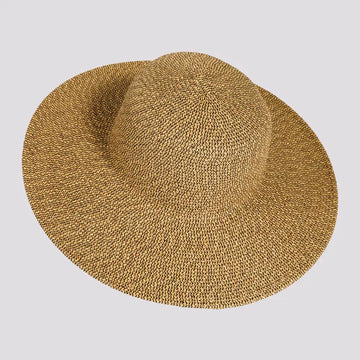 Mynah | Womens Coffee Mix Paper Braid Round Crown Straw Sun Hat