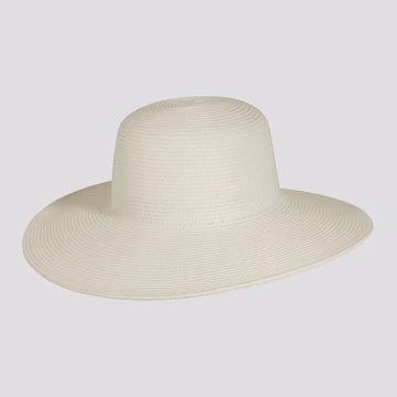 Mynah | Womens White Mix Paper Braid Round Crown Straw Sun Hat