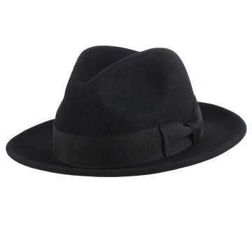Pablo Black Felt Fedora Side View