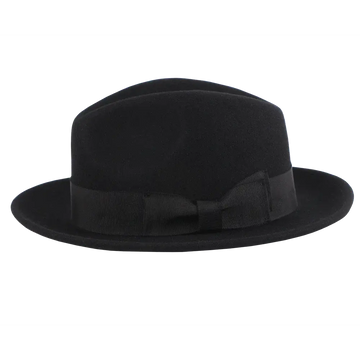Pablo Black Felt Fedora Side View