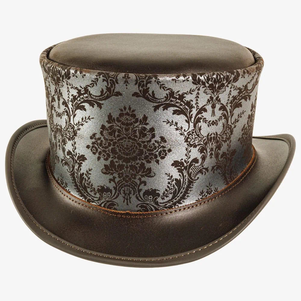 Parlor | Womens Silver Genuine Leather Top Hat
