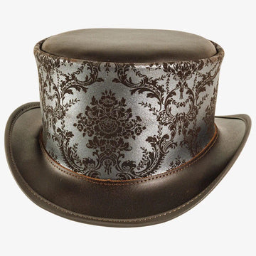 Parlor | Womens Silver Genuine Leather Top Hat