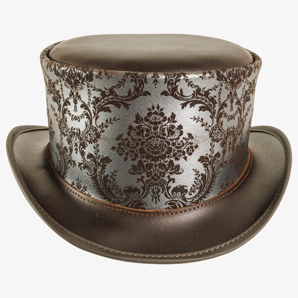 Parlor | Womens Silver Genuine Leather Top Hat