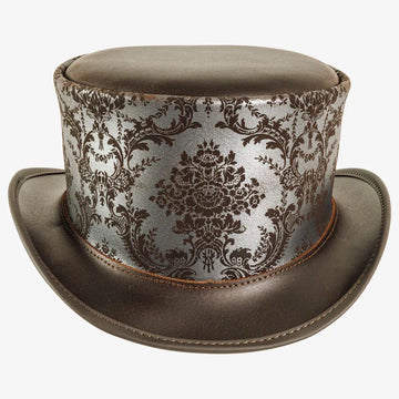 Parlor | Womens Silver Genuine Leather Top Hat