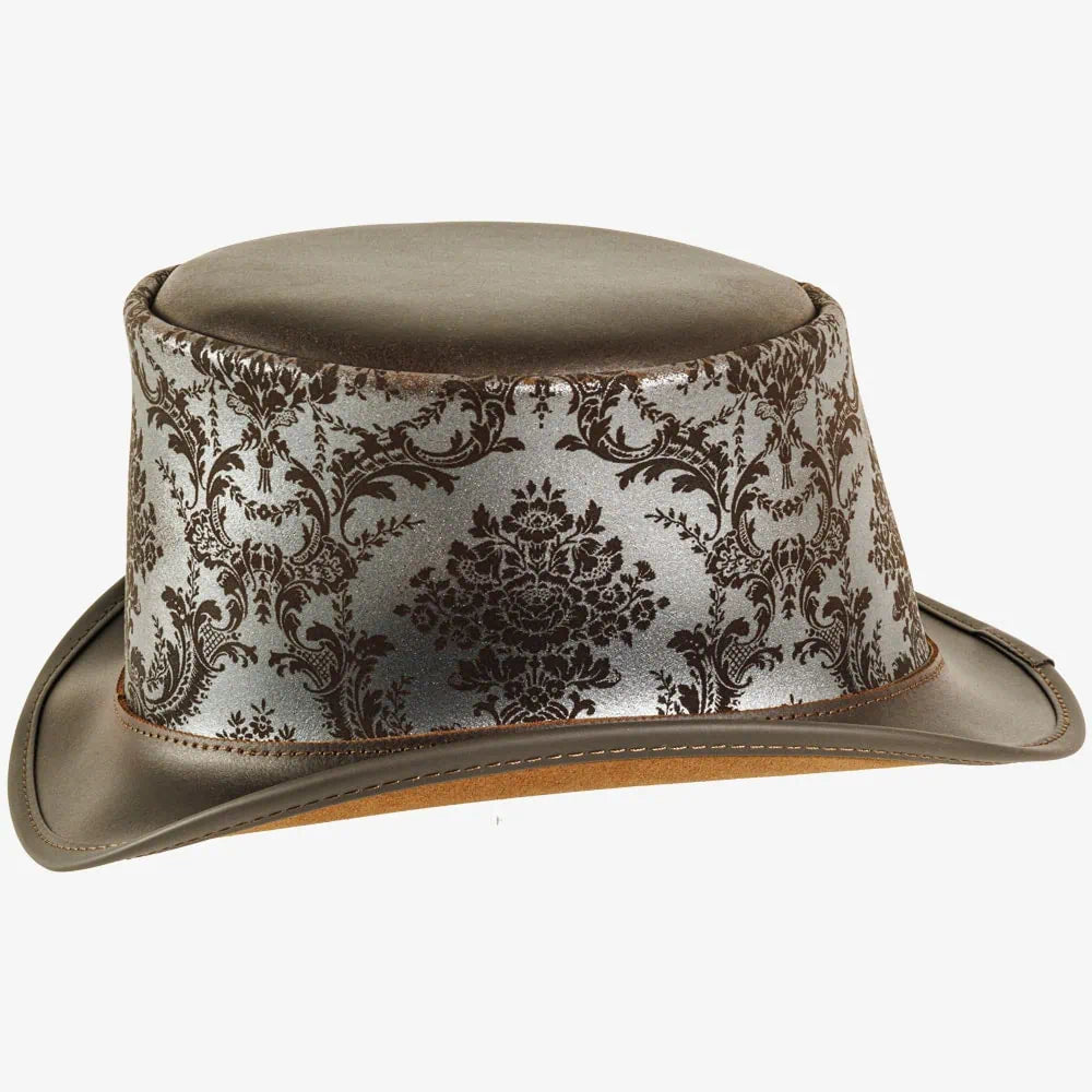 Parlor | Womens Silver Genuine Leather Top Hat