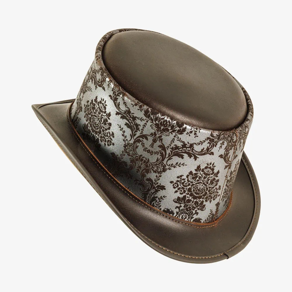 Parlor | Womens Silver Genuine Leather Top Hat