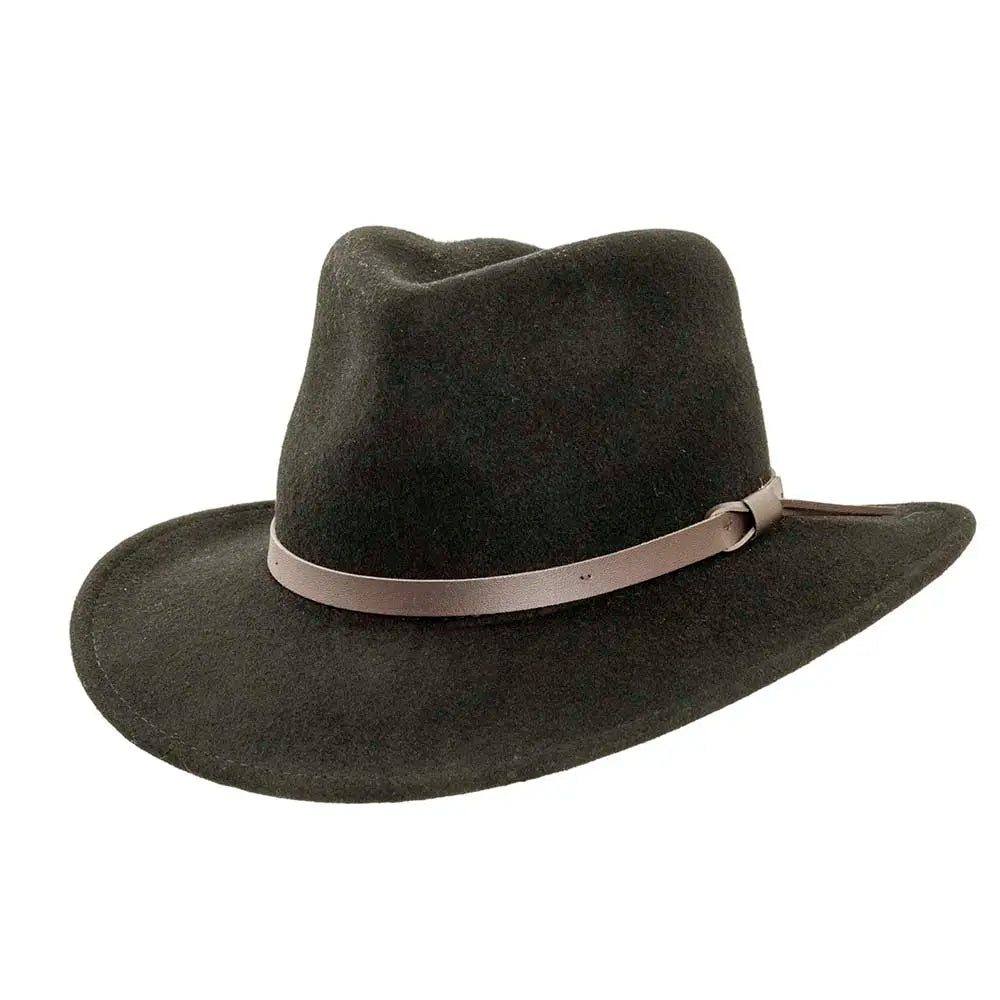 Pathfinder | Womens Black Wool Felt Outback Hat